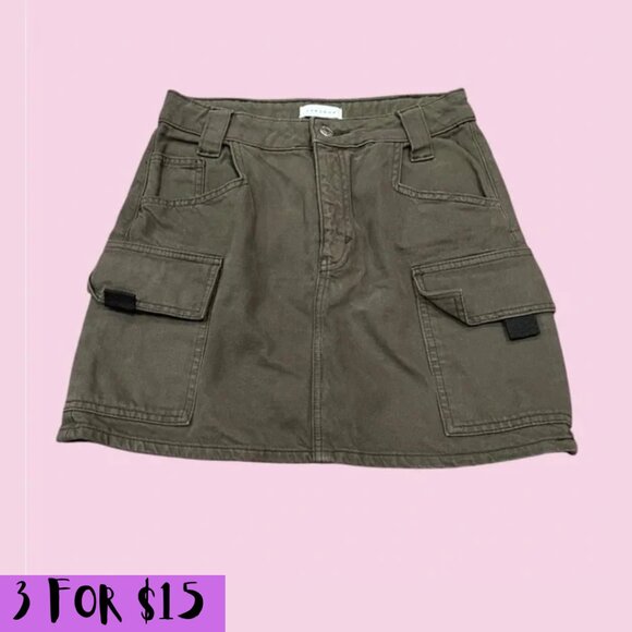 Brandy Melville Dresses & Skirts - Army Green Olive Cargo Skirt Y2K Vintage Summer Tropical Gorpcore Industrial